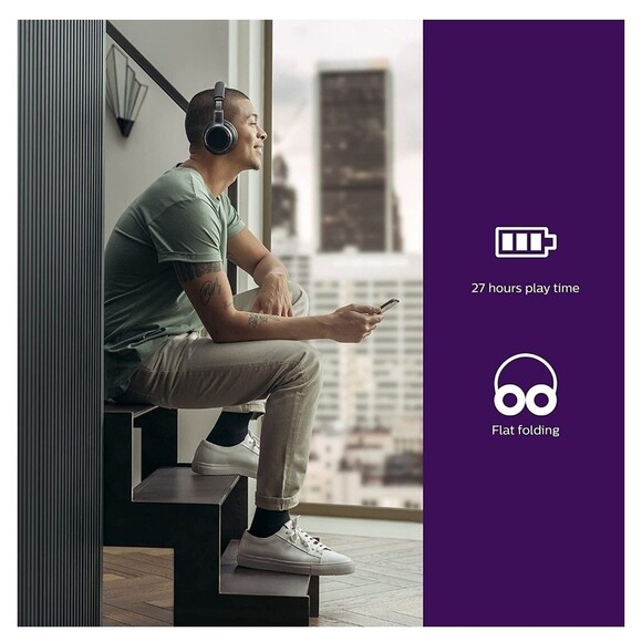 Philips H9505BK Over Ear Wireless Headphones Active Noise Canceling (NIB) - Picture 2 of 14